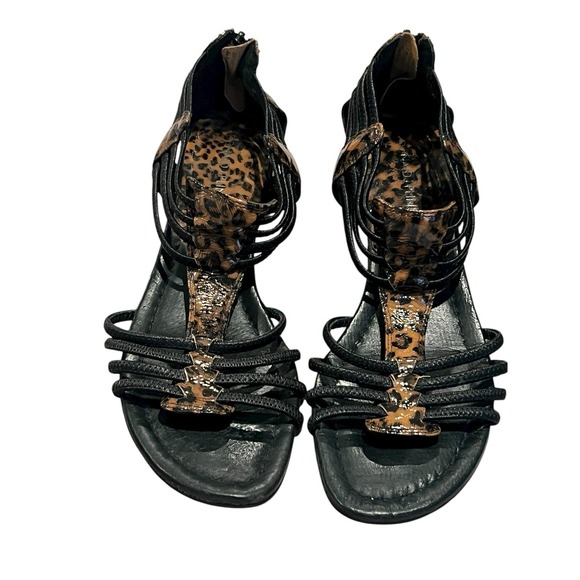 Donald Pliner Shoes - Donald J Pliner Womens Wedge Sandals DEXI-CH08 Patent Leopard Black Sz 8